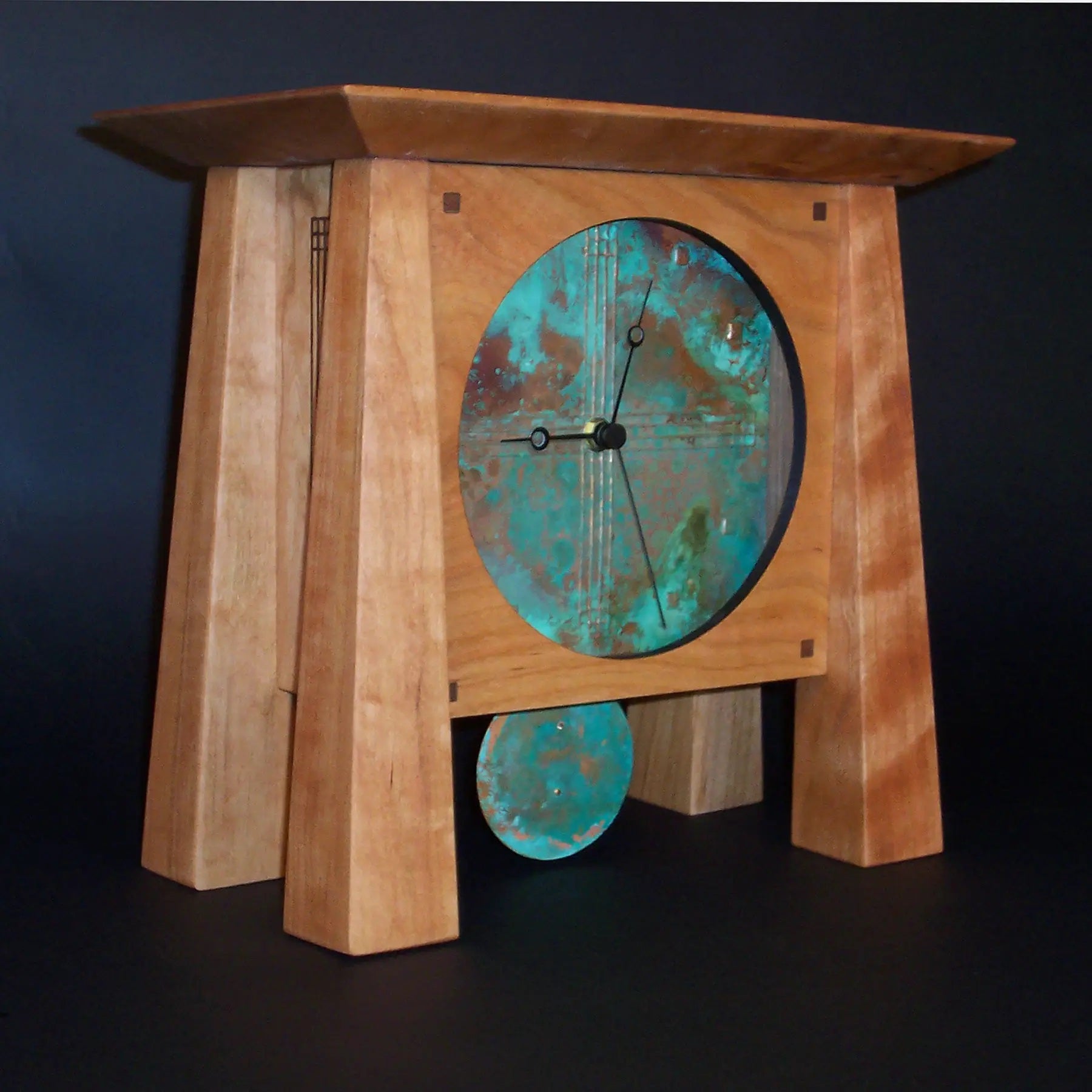 Prairie Mantel Deluxe Clock - Cherry & Copper