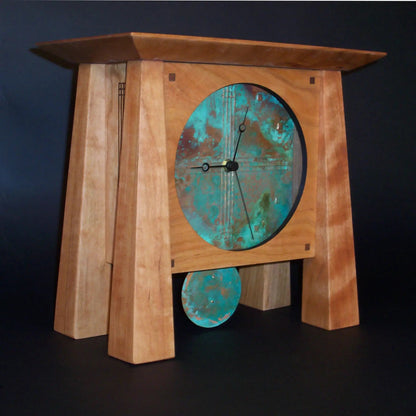 Prairie Mantel Deluxe Clock - Cherry & Copper