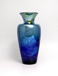 Small Silver Blue Spotted Vase
