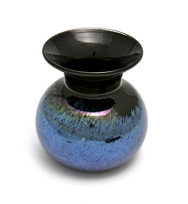 Small Silver Blue Spotted Vase