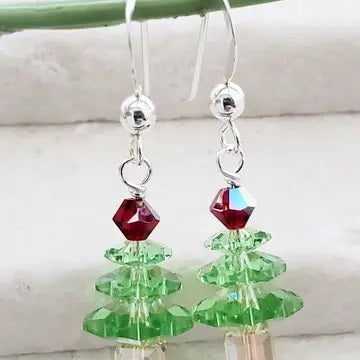 Crystal Christmas Tree Earrings