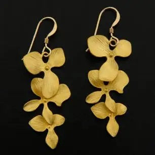 Gold Tone Orchid Cascade Wire