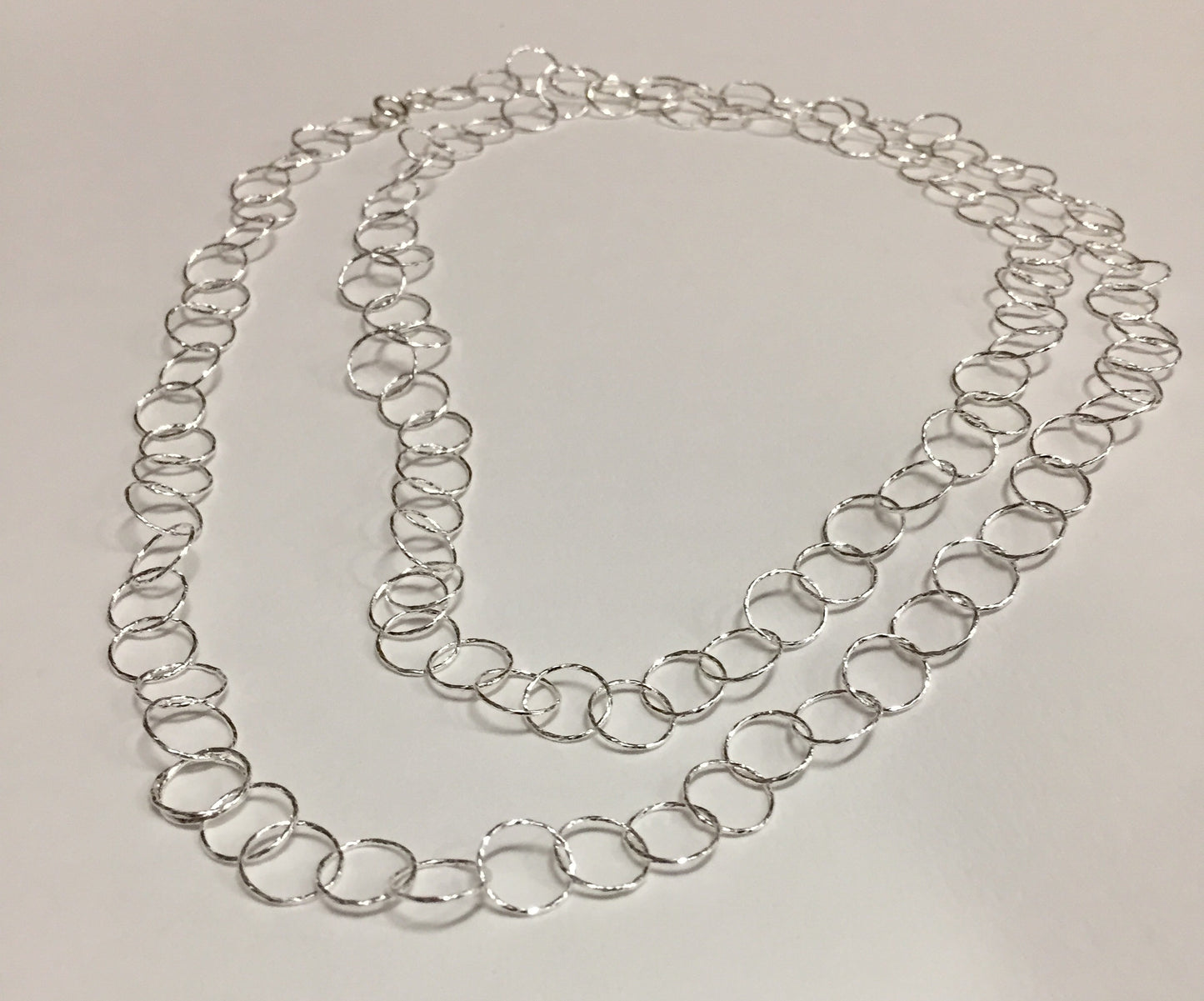 Necklace Sterling Silver Cut SM Circle Links