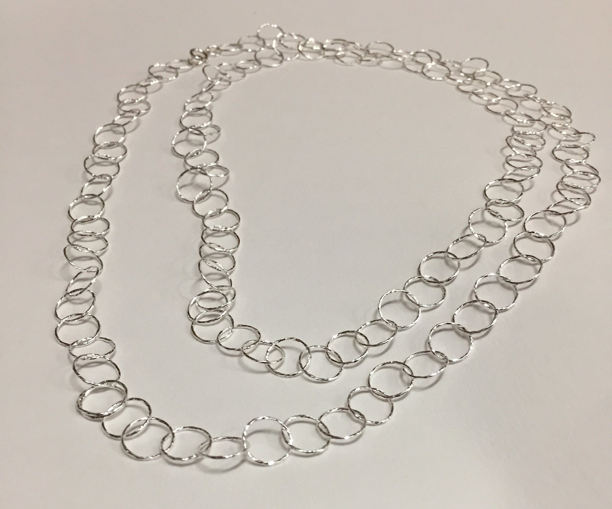 Necklace Sterling Silver Cut SM Circle Links