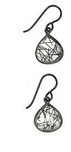 Load image into Gallery viewer, Ear, SS Ox Teardrop BLK Rutilated Quartz