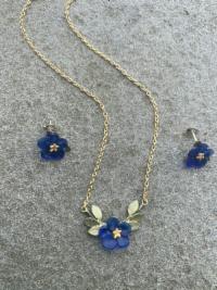Blue Violet Earrings Petite Posts