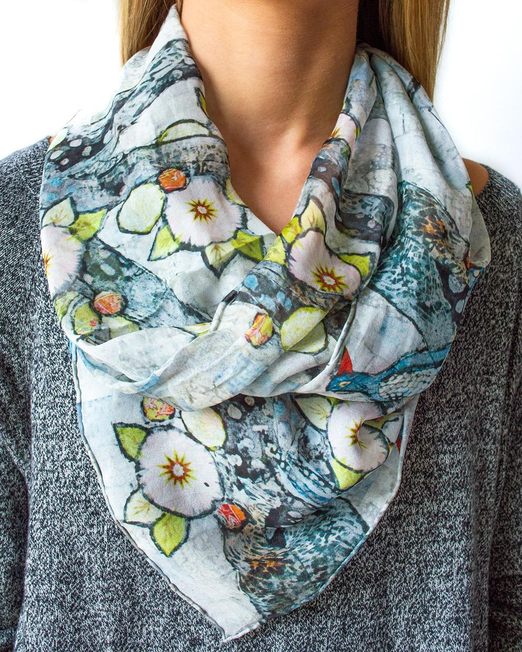 Grey Bird Scarf