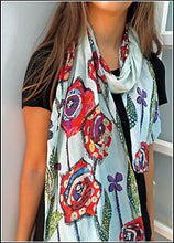 Load image into Gallery viewer, Red Flower Scarf