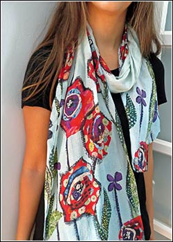Red Flower Scarf