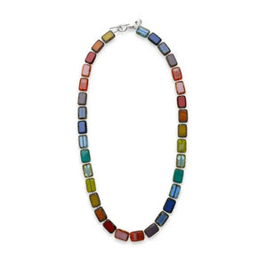 Glass Bead Necklace In Candyland Colors
