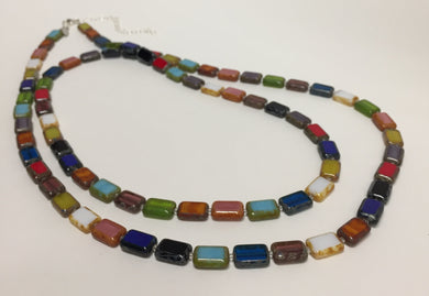 Glass Bead Necklace Rainbow