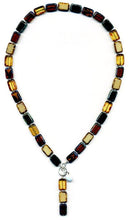 Load image into Gallery viewer, Eighteen Inches of Amber Tortoise Glass Tile Necklace