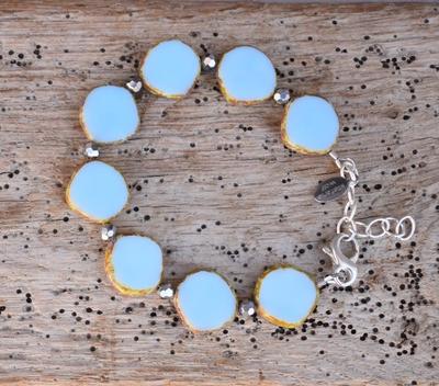 Full Circle Small Glass Bracelet in light Sky