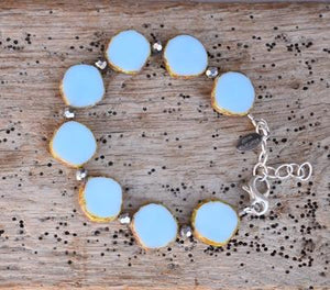 Full Circle Small Glass Bracelet in light Sky