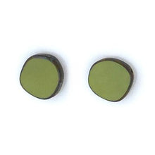 Load image into Gallery viewer, Full Circle Small Stud Glass Earring in Avocado