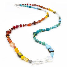 Load image into Gallery viewer, Rainbow Gemstone Medley Convertible Necklace/Bracelet 44 Inches
