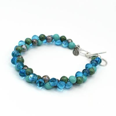 Bubble Glass Bracelet in Turquoise