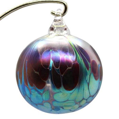 Glass Ball Ornament in Peacock