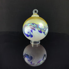 Load image into Gallery viewer, Glass Storm Ornament in Blue Gold