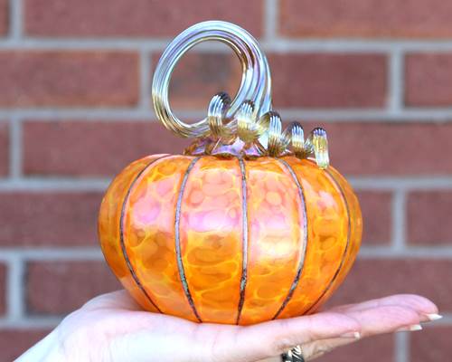 Medium Glass Pumpkin in Sungold
