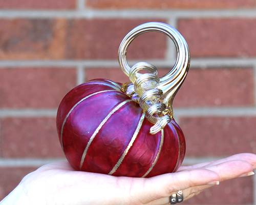 Small Tilted Pumpkin in Merlot