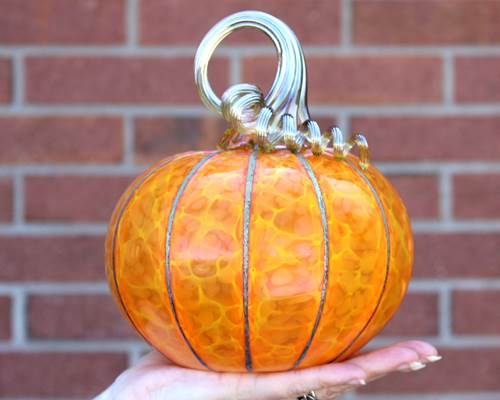 Large Glass Pumpkin in Sungold