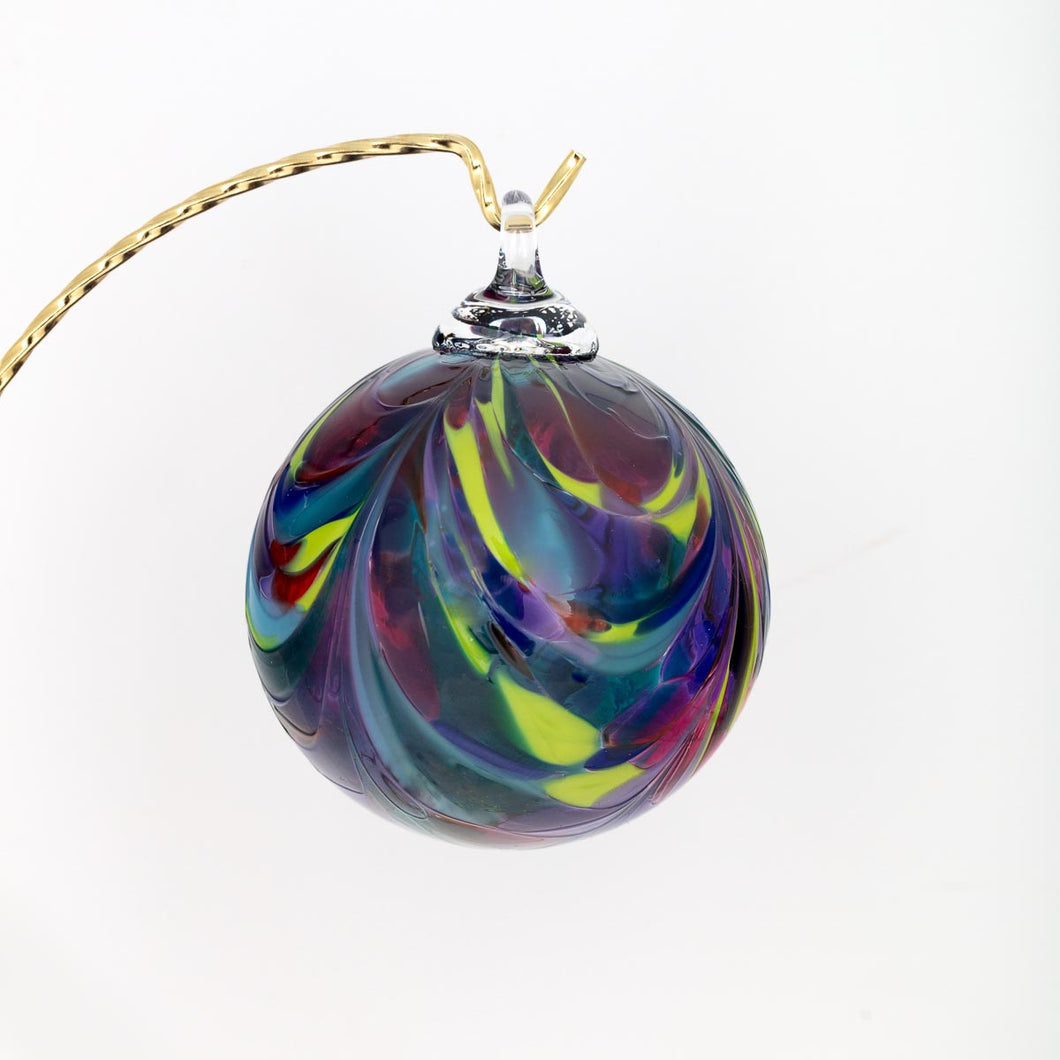 Ocean Currents Feathered Ornament