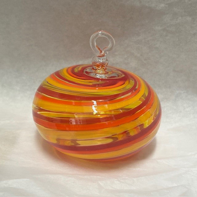 Swirl Ball Red & Yellow Ornament