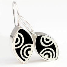 Load image into Gallery viewer, Sterling Silver Black Resin Earrings