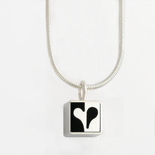 Load image into Gallery viewer, Mini Black Heart Square Necklace With 16&quot; Chain