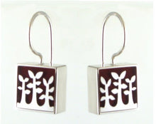 Load image into Gallery viewer, Sterling Silver and Black Onyx Resin Earrings