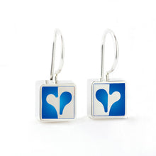 Load image into Gallery viewer, Mini Blue Heart Earrings