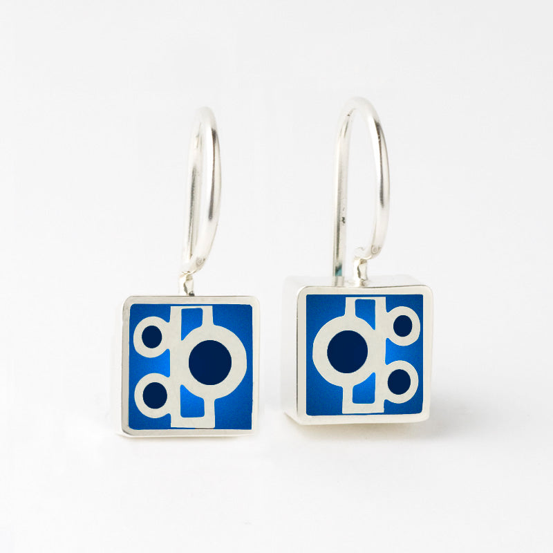 Black and Blue Dappled Earring