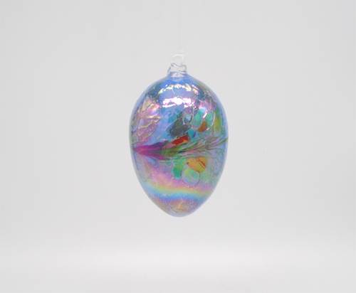Iridescent Glass Egg Blue
