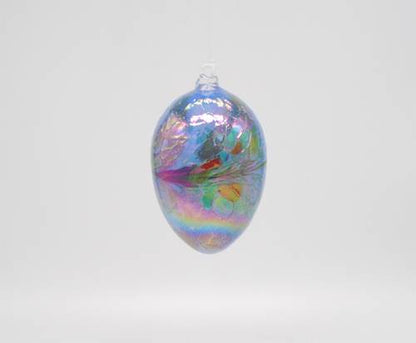 Iridescent Glass Egg Blue