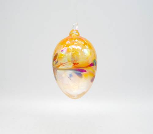 Iridescent Glass Egg LT Yellow