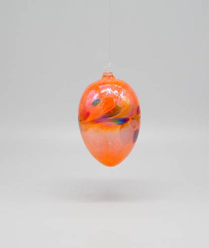 Iridescent Glass Egg Orange
