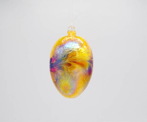 Iridescent Glass Egg Yellow