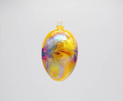 Iridescent Glass Egg Yellow