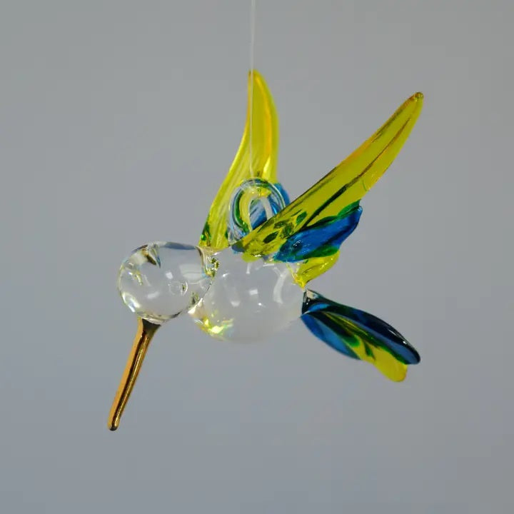 Hummingbird in Yellow and Blue Prism