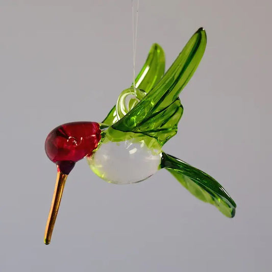 Glass Hummingbird With Small Red Head
