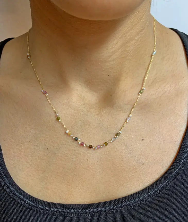 Little Rondelle Necklace With Tourmaline