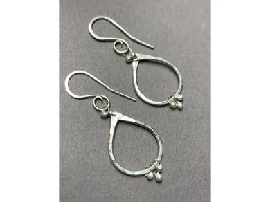 Silver Petal Drop Earring