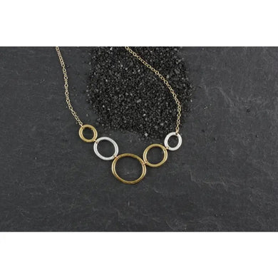 Silver and Goldtone Oval Necklace