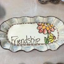 Load image into Gallery viewer, Mint Dish, Gray/White Friendship w/Mum