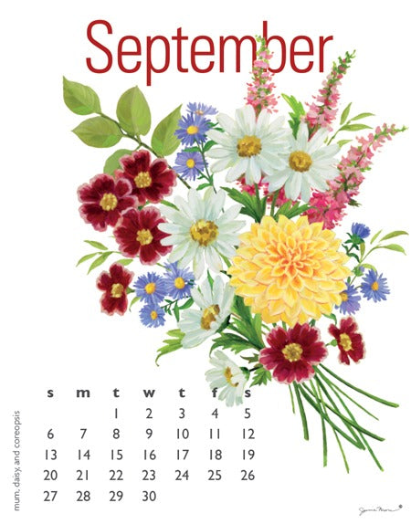 2026 Flower Spiral Desk 5X7 Inch Calendar