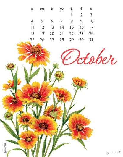 2026 Flowers Calendar 5 X 7