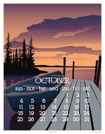 2026 Abacus Calendar 5 X 7 Flip