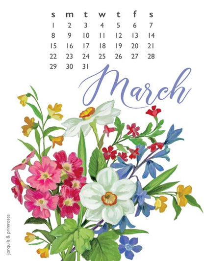 2026 Flowers Calendar 5 X 7