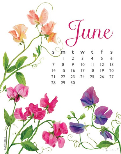 2026 Flowers Calendar 5 X 7